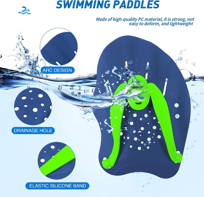 Grstltd Swimming Paddles for Hands, Swimming Training Hand Paddles with Adjustable Straps, Swim Paddles for Adult Children Unisex Professional Swimming Accessories - 1 Pair - Image 3